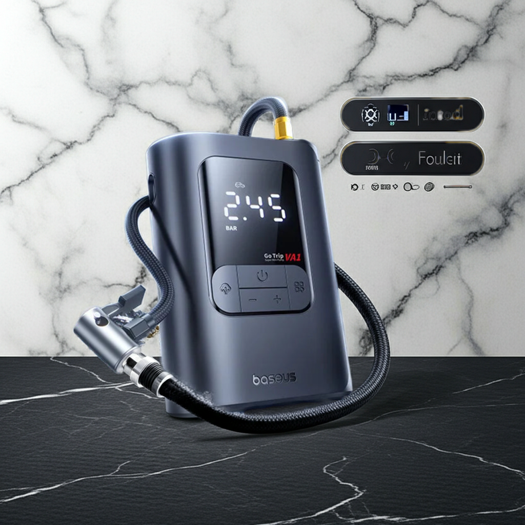 Gonfleur de Pneus Portable Baseus — Écran LCD
